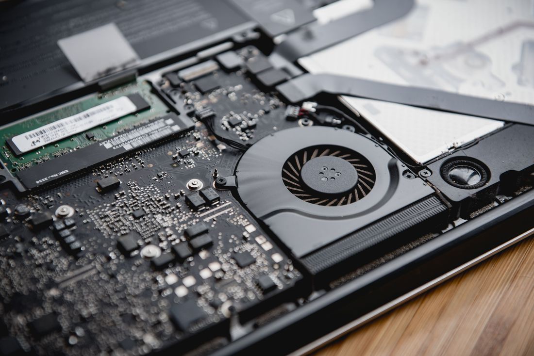 Laptop internals during repair